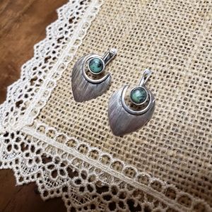 Earrings Vintage Sterling Silver Handmade feather